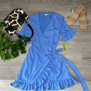 Gianni Bini Light Blue Wrap Dress XS